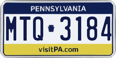 PA license plate MTQ3184