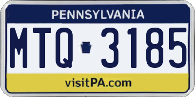 PA license plate MTQ3185