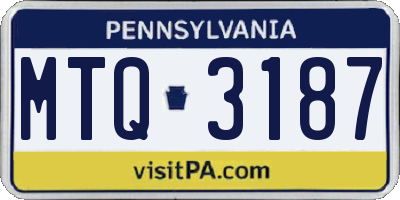 PA license plate MTQ3187