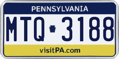 PA license plate MTQ3188