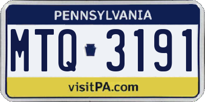 PA license plate MTQ3191