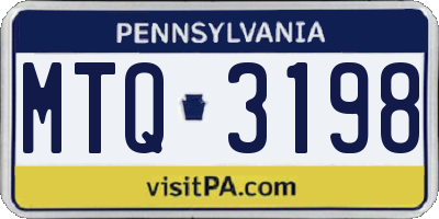 PA license plate MTQ3198