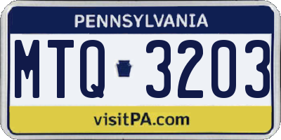 PA license plate MTQ3203