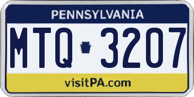 PA license plate MTQ3207