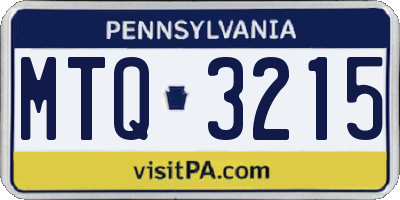 PA license plate MTQ3215