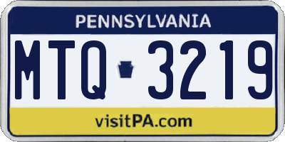 PA license plate MTQ3219