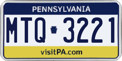 PA license plate MTQ3221
