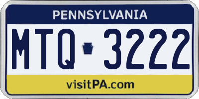 PA license plate MTQ3222
