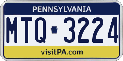PA license plate MTQ3224