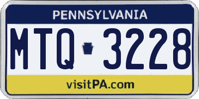 PA license plate MTQ3228