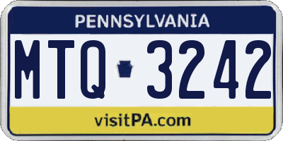 PA license plate MTQ3242