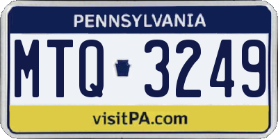 PA license plate MTQ3249