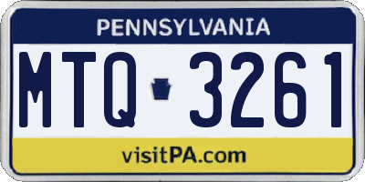 PA license plate MTQ3261