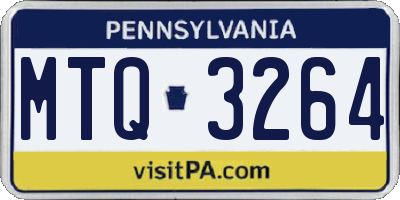 PA license plate MTQ3264