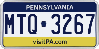 PA license plate MTQ3267