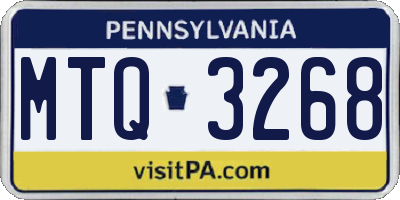 PA license plate MTQ3268
