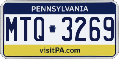 PA license plate MTQ3269
