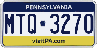 PA license plate MTQ3270