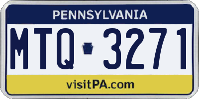 PA license plate MTQ3271