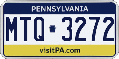PA license plate MTQ3272