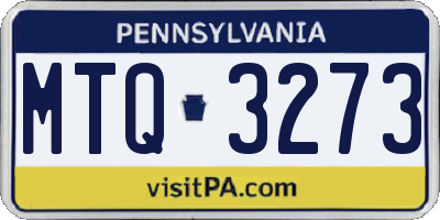 PA license plate MTQ3273