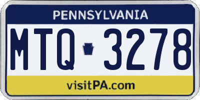 PA license plate MTQ3278