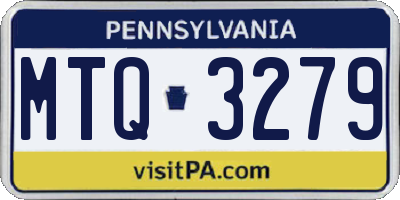 PA license plate MTQ3279