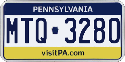 PA license plate MTQ3280