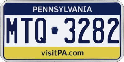 PA license plate MTQ3282