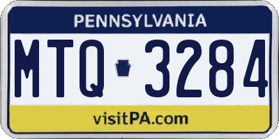 PA license plate MTQ3284