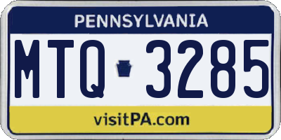 PA license plate MTQ3285