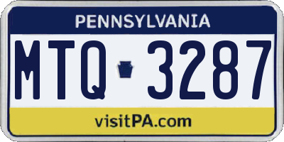PA license plate MTQ3287