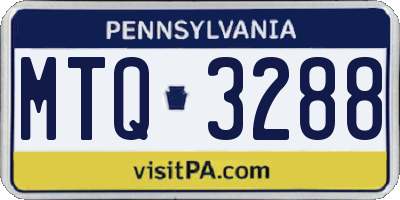 PA license plate MTQ3288