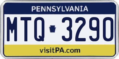 PA license plate MTQ3290