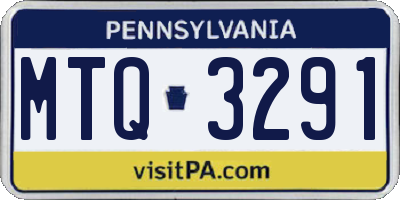 PA license plate MTQ3291
