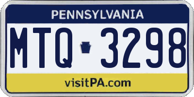 PA license plate MTQ3298