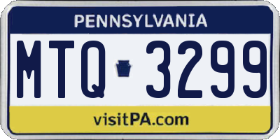 PA license plate MTQ3299