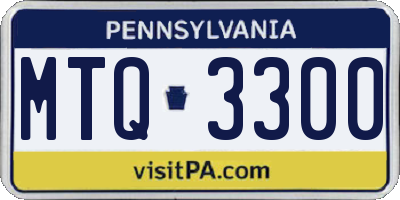 PA license plate MTQ3300