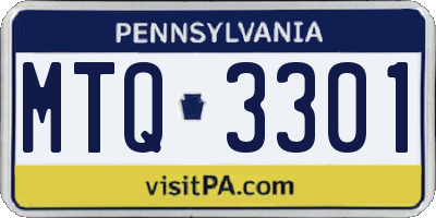PA license plate MTQ3301