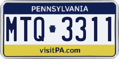 PA license plate MTQ3311