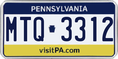 PA license plate MTQ3312