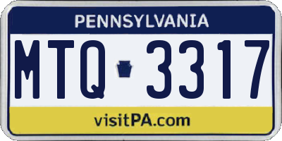 PA license plate MTQ3317