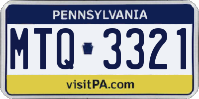 PA license plate MTQ3321