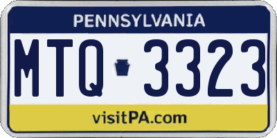 PA license plate MTQ3323