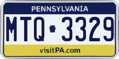 PA license plate MTQ3329