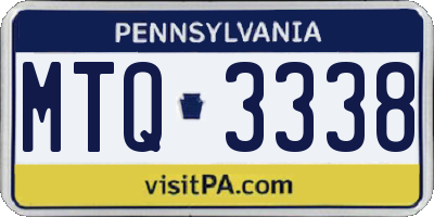 PA license plate MTQ3338