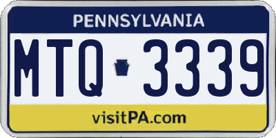 PA license plate MTQ3339