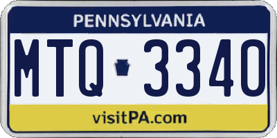 PA license plate MTQ3340