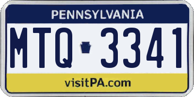 PA license plate MTQ3341