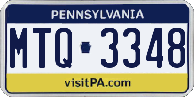 PA license plate MTQ3348